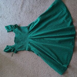 Smocked eyelet swing dress Unique Vintage